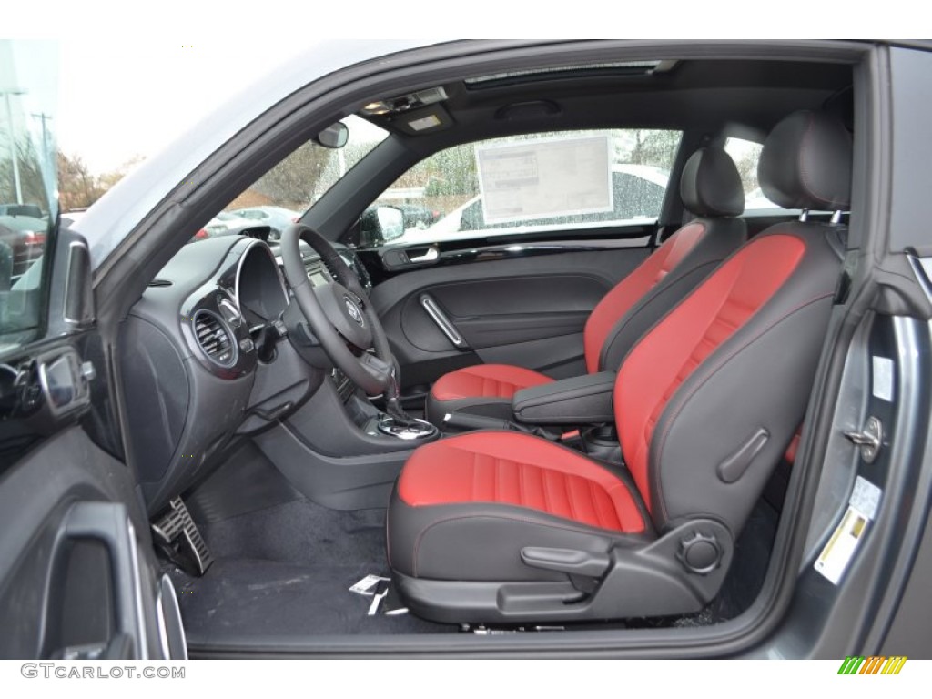 Black/Red Interior 2013 Volkswagen Beetle Turbo Photo #78153544