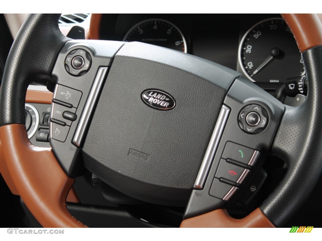 2011 Land Rover Range Rover Sport Autobiography Tan/Ebony Steering Wheel Photo #78153753