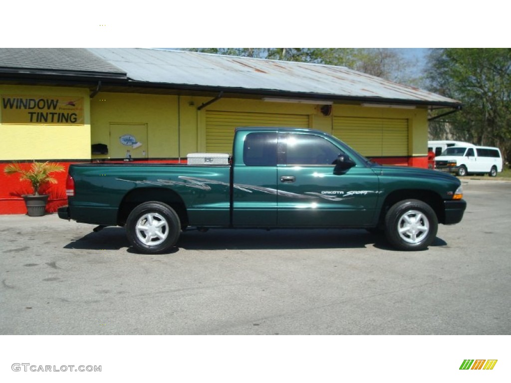 1999 Dakota Sport Extended Cab - Forest Green Pearl / Mist Gray photo #2