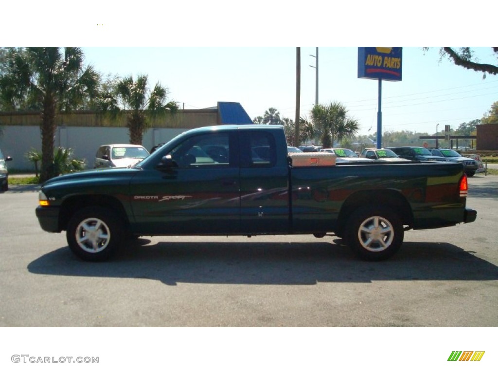 1999 Dakota Sport Extended Cab - Forest Green Pearl / Mist Gray photo #6