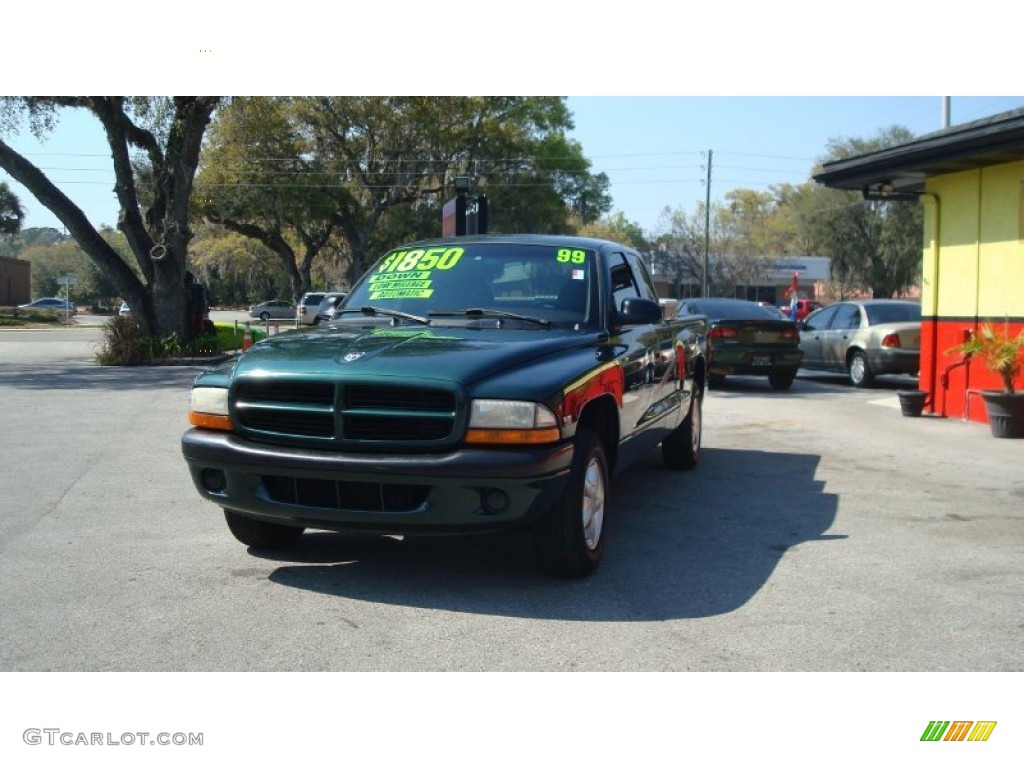 1999 Dakota Sport Extended Cab - Forest Green Pearl / Mist Gray photo #7