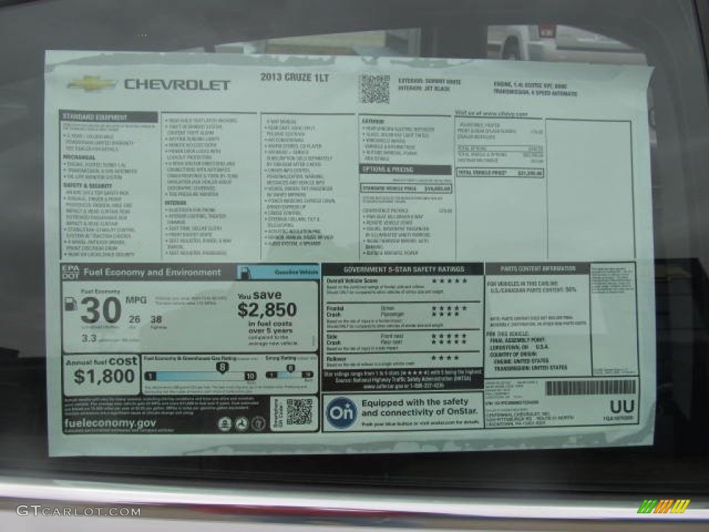 2013 Cruze LT - Summit White / Jet Black photo #8