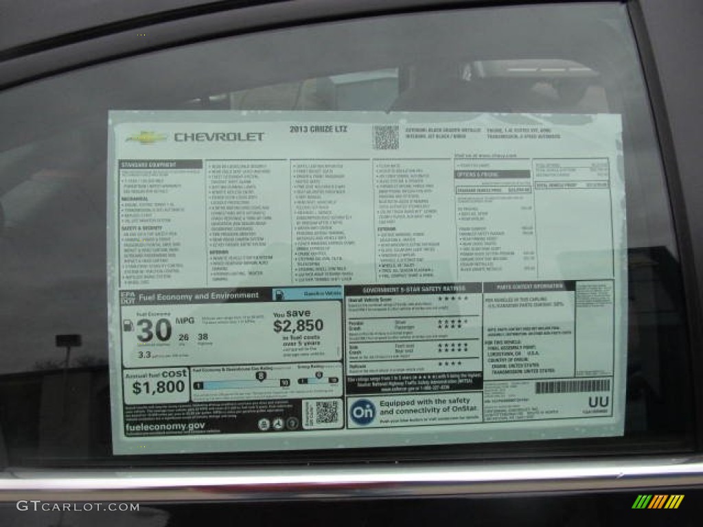 2013 Chevrolet Cruze LTZ/RS Window Sticker Photos