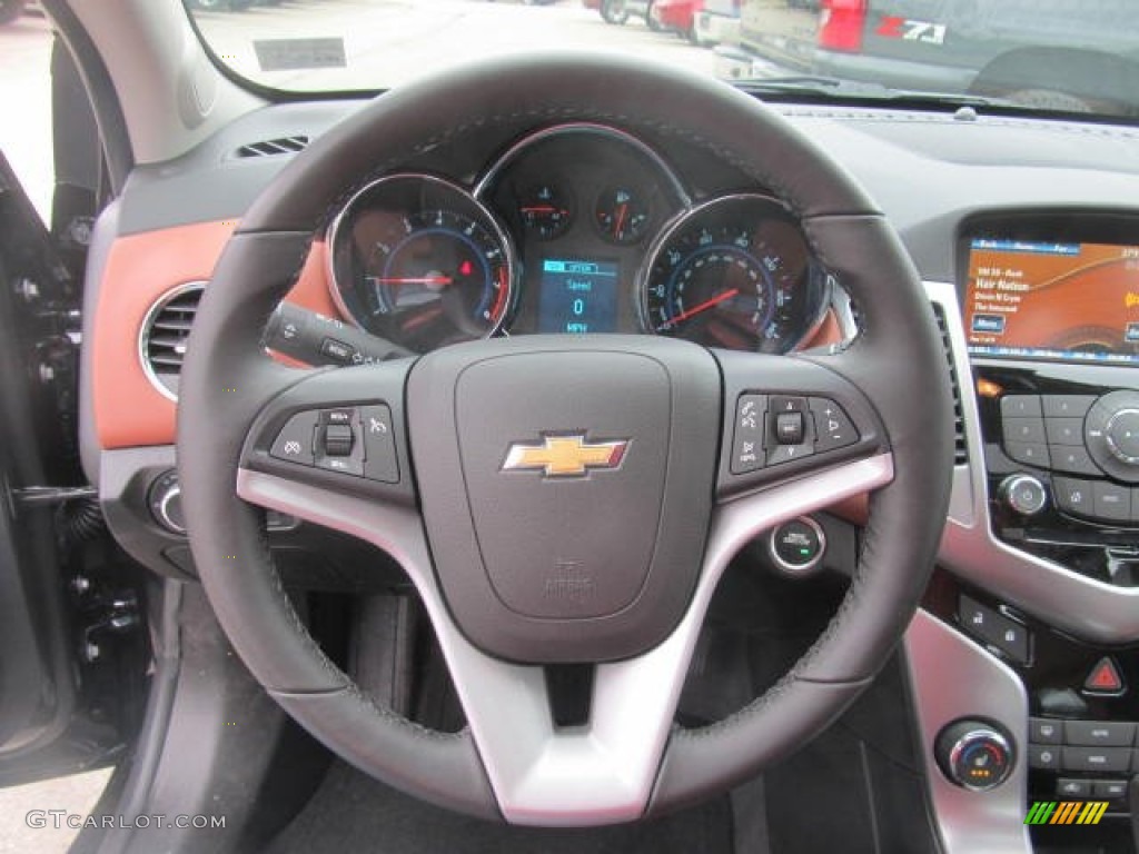2013 Chevrolet Cruze LTZ/RS Jet Black/Brick Steering Wheel Photo #78158022