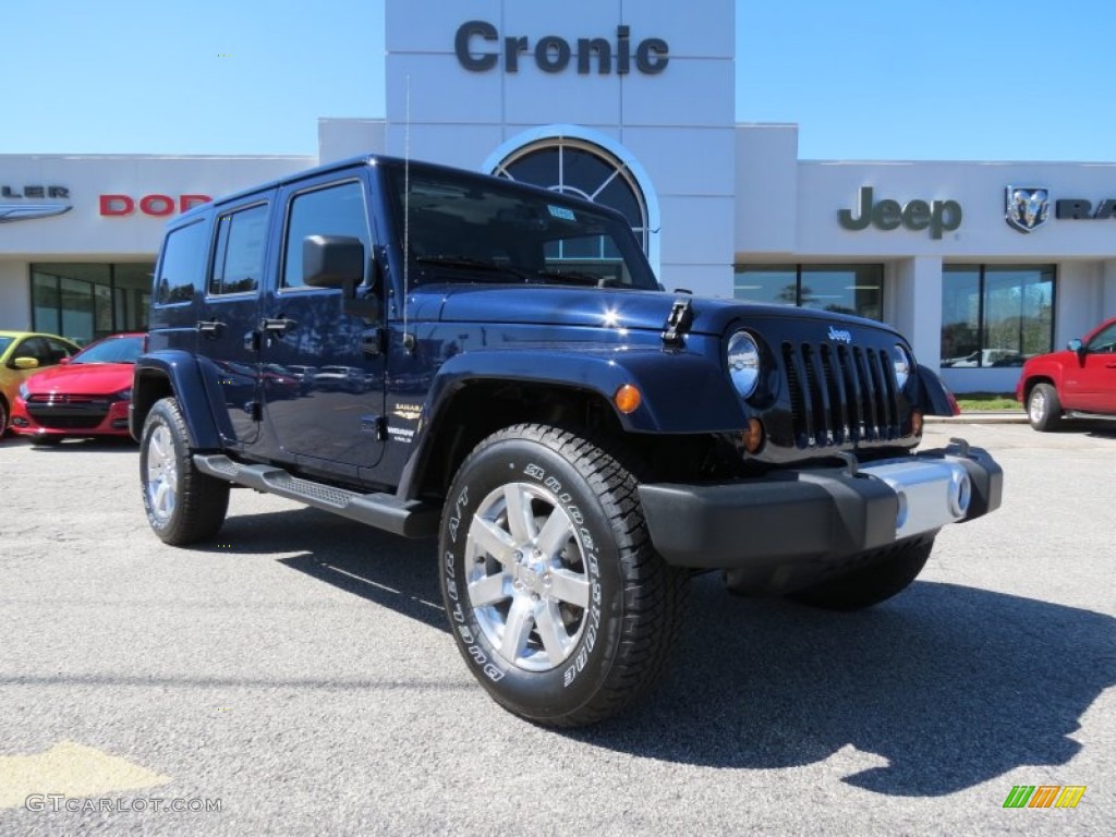 2013 Wrangler Unlimited Sahara 4x4 - True Blue Pearl / Black photo #1