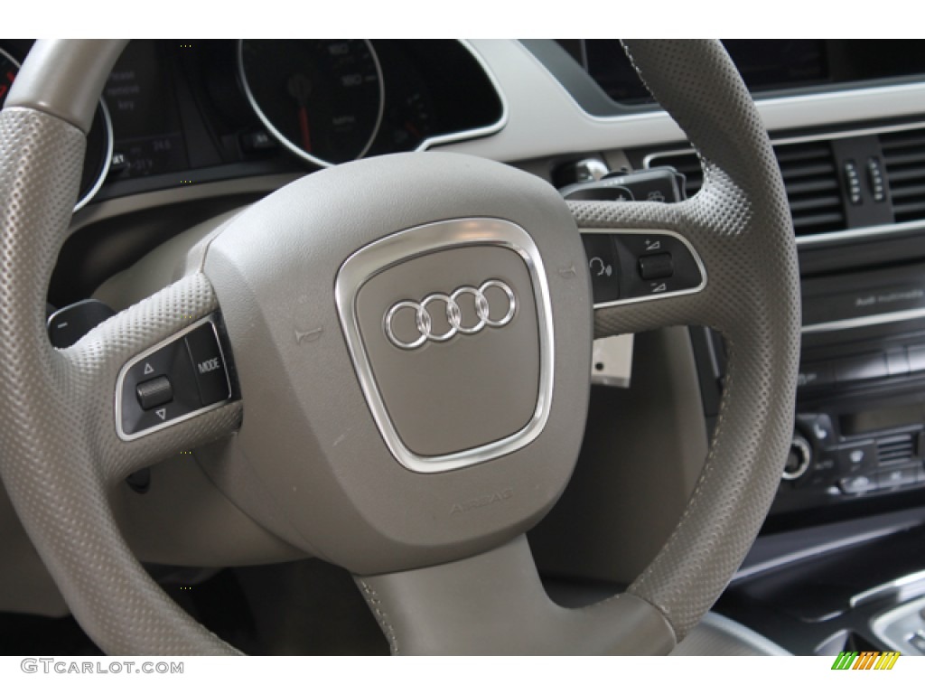 2011 Audi A5 2.0T quattro Coupe Linen Beige Steering Wheel Photo #78158448