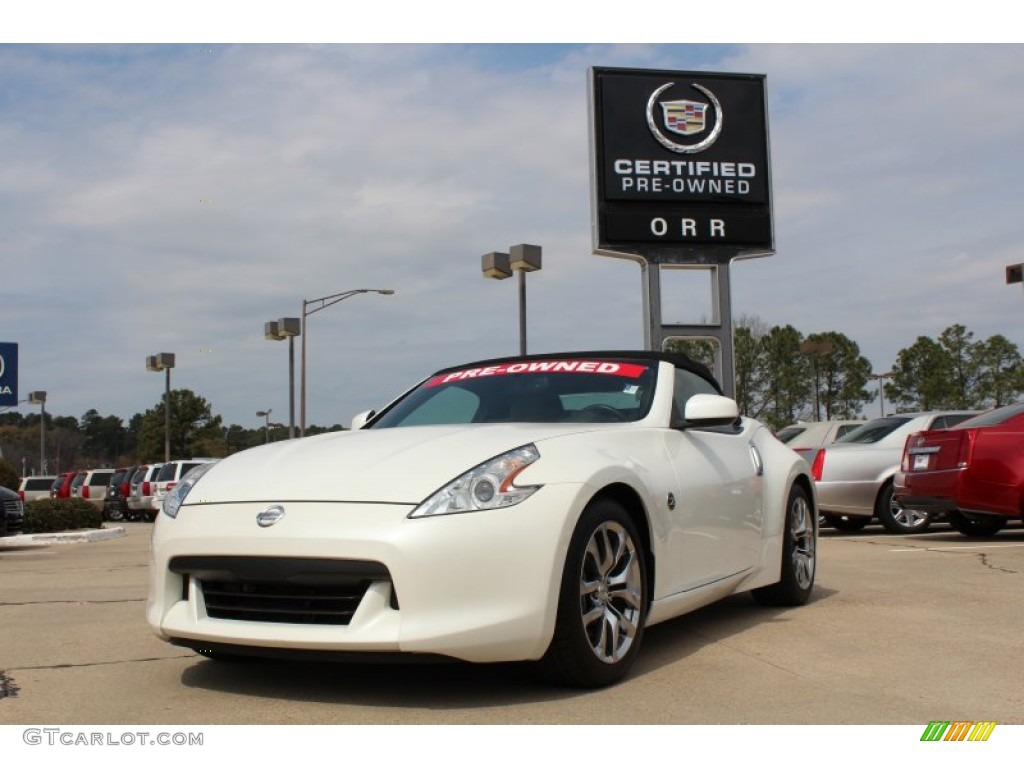 2010 370Z Touring Roadster - Pearl White / Gray Leather photo #1
