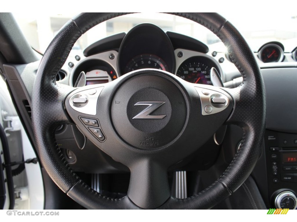 2010 Nissan 370Z Touring Roadster Gray Leather Steering Wheel Photo #78160008