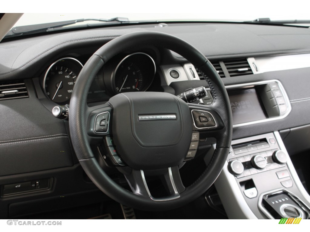 2012 Land Rover Range Rover Evoque Coupe Dynamic Dynamic Ebony/Cirrus Steering Wheel Photo #78161046