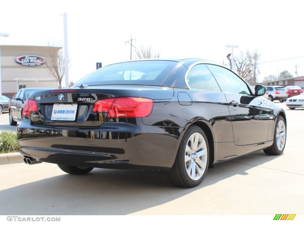 2013 3 Series 328i Convertible - Jet Black / Cream Beige photo #4