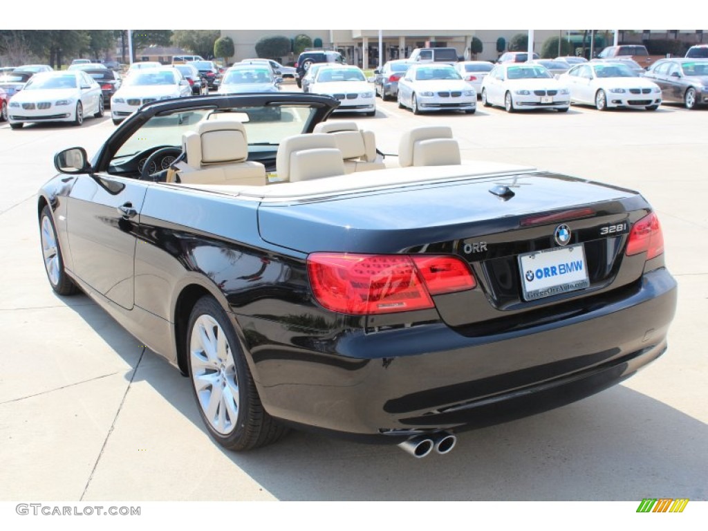 2013 3 Series 328i Convertible - Jet Black / Cream Beige photo #11