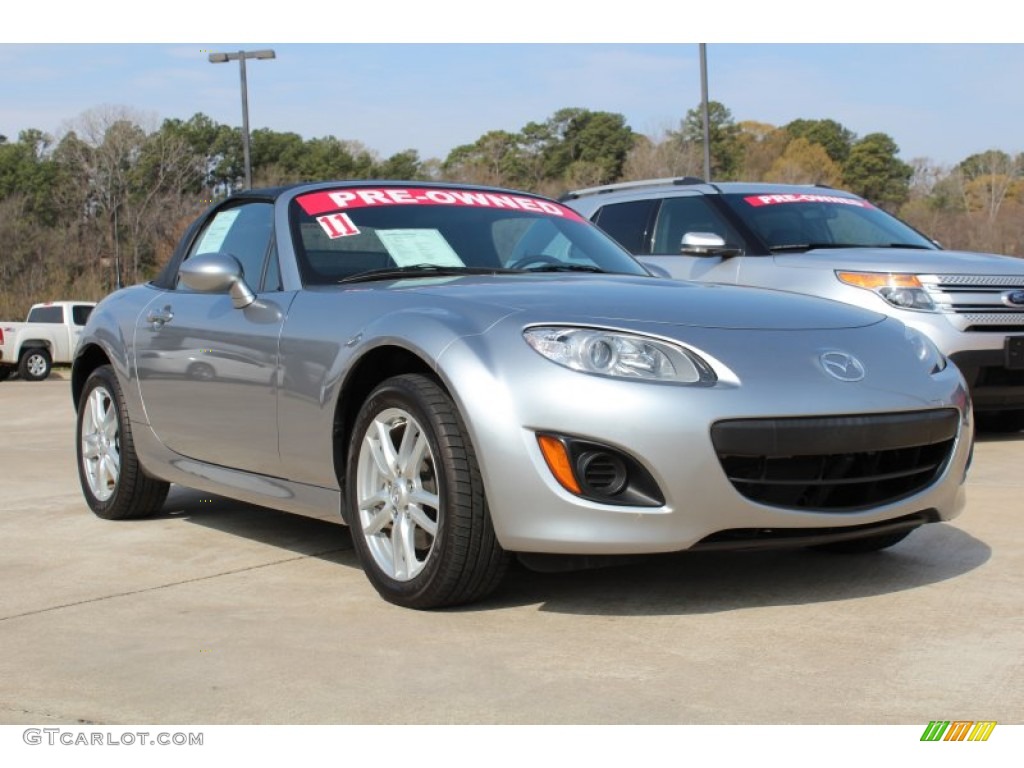 Liquid Silver Metallic 2011 Mazda MX-5 Miata Sport Roadster Exterior Photo #78164838