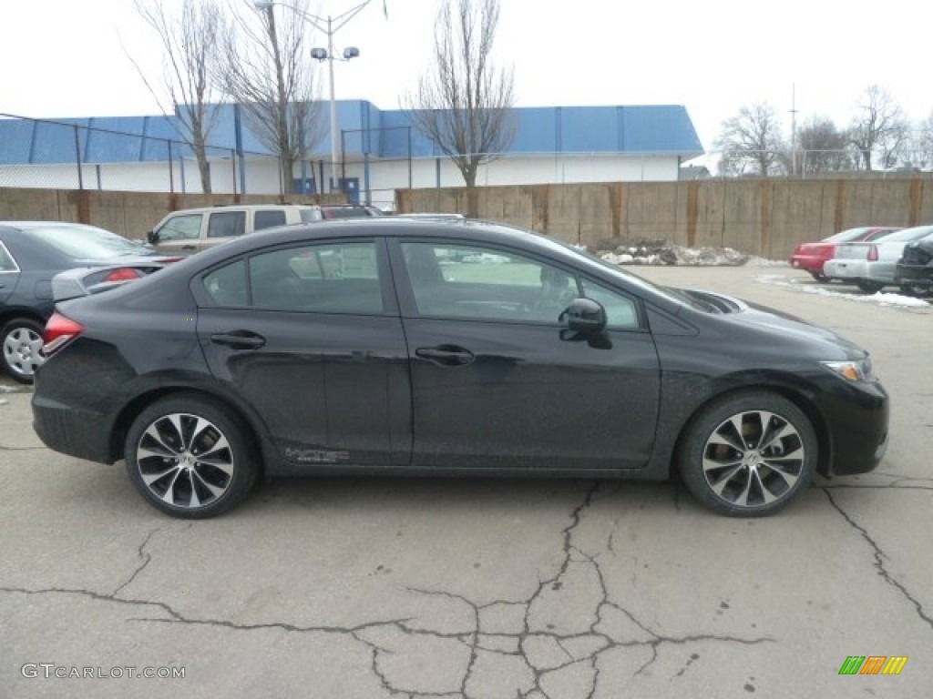 Crystal Black Pearl 2013 Honda Civic Si Sedan Exterior Photo #78167081