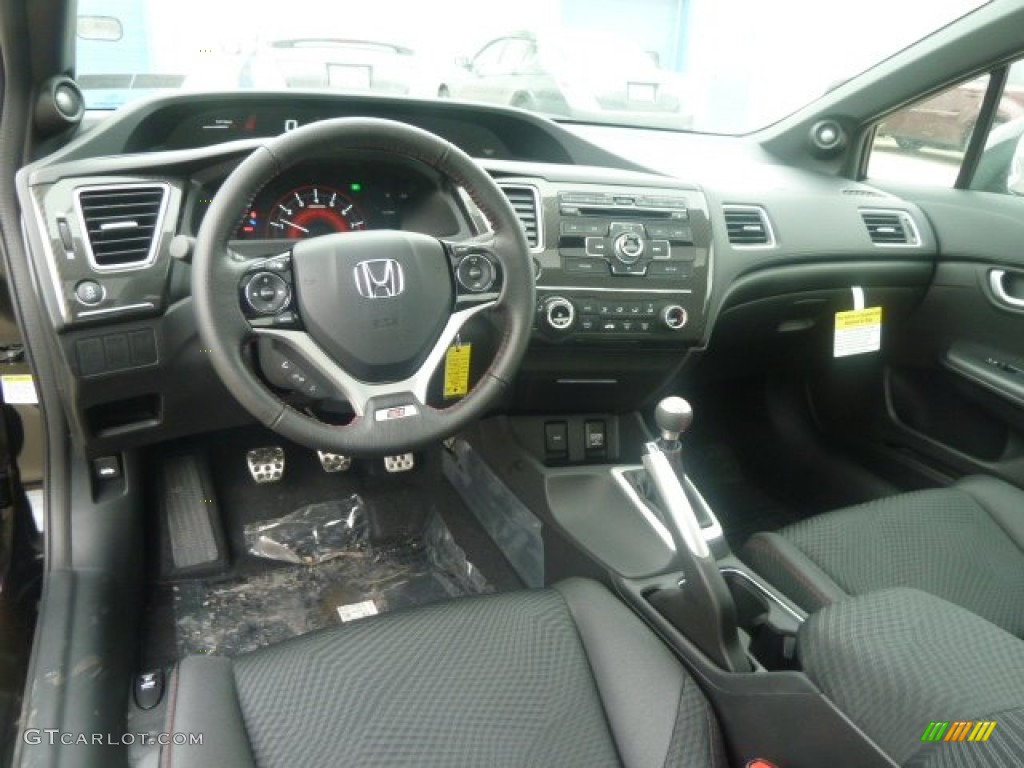 Black Interior 2013 Honda Civic Si Sedan Photo #78167205