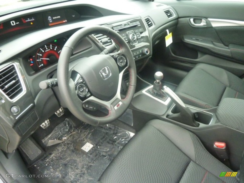 Black Interior 2013 Honda Civic Si Sedan Photo #78167259