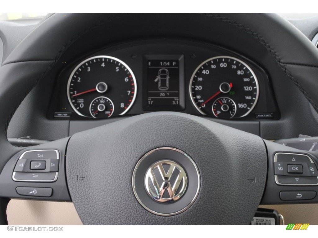 2013 Volkswagen Tiguan SE 4Motion Beige Steering Wheel Photo #78169443