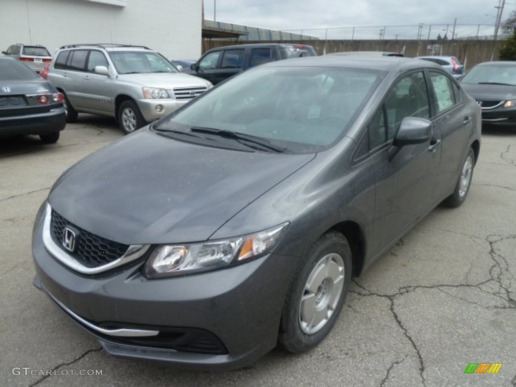 2013 Civic HF Sedan - Polished Metal Metallic / Gray photo #8