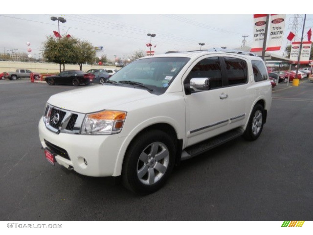 2010 Armada Titanium - Blizzard White / Almond photo #3