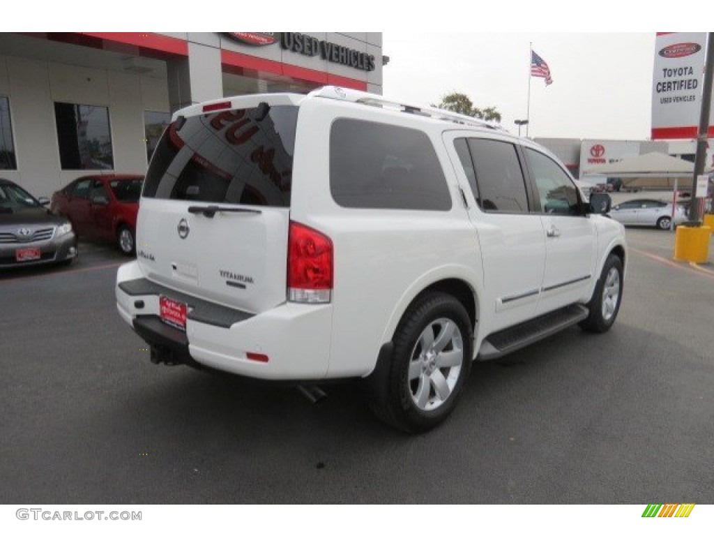 2010 Armada Titanium - Blizzard White / Almond photo #7
