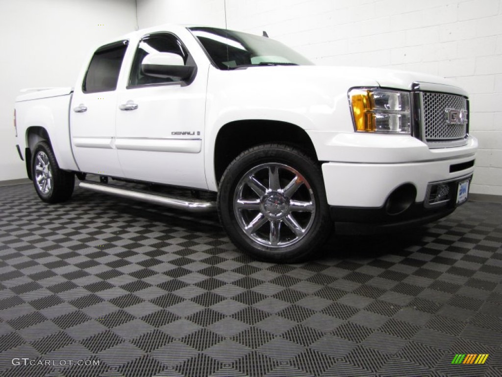 2008 Sierra 1500 Denali Crew Cab AWD - Summit White / Ebony photo #1