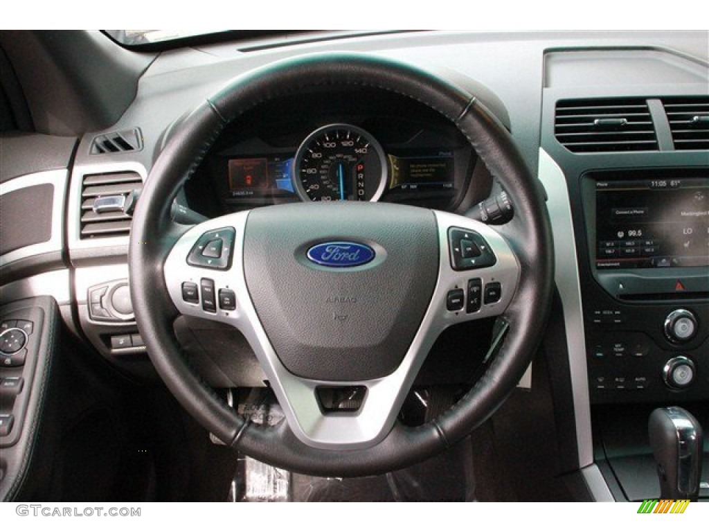 2012 Ford Explorer XLT EcoBoost Charcoal Black Steering Wheel Photo #78176613