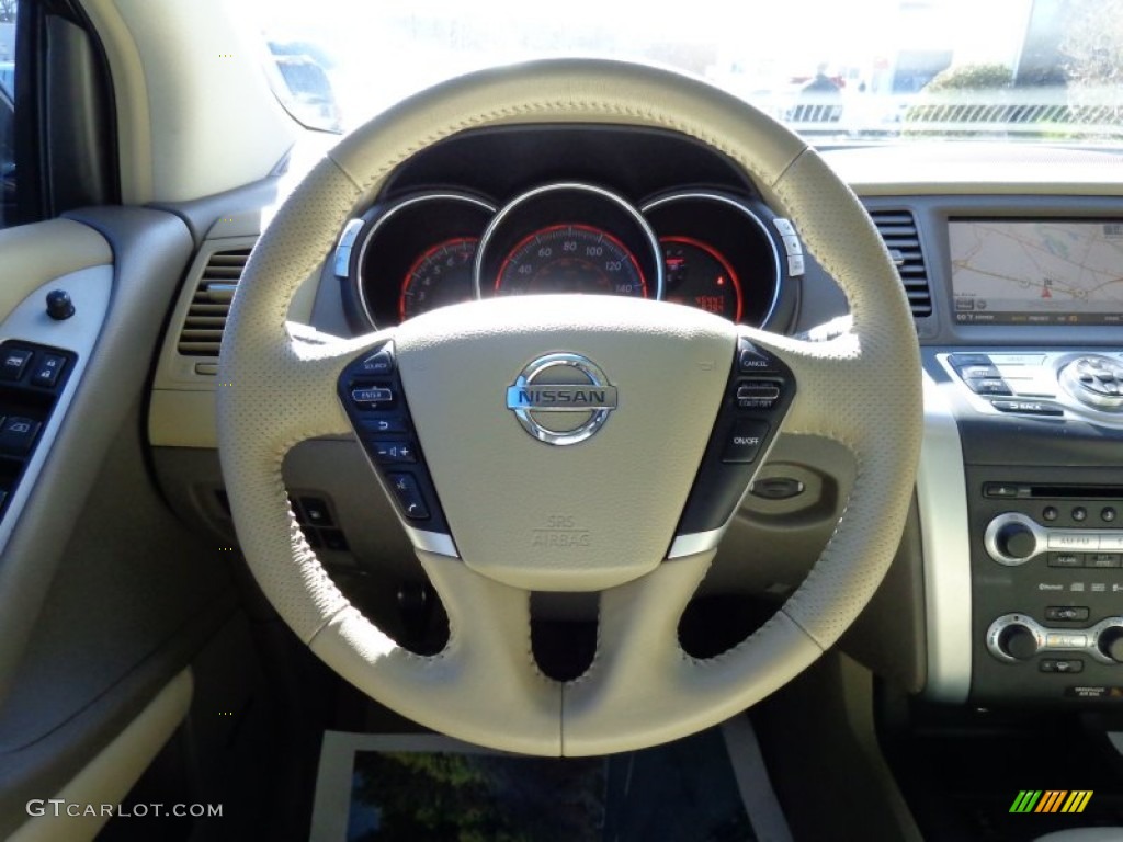 2010 Nissan Murano SL AWD Beige Steering Wheel Photo #78182325