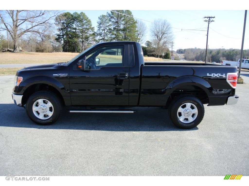 2011 F150 XLT Regular Cab 4x4 - Ebony Black / Steel Gray photo #3