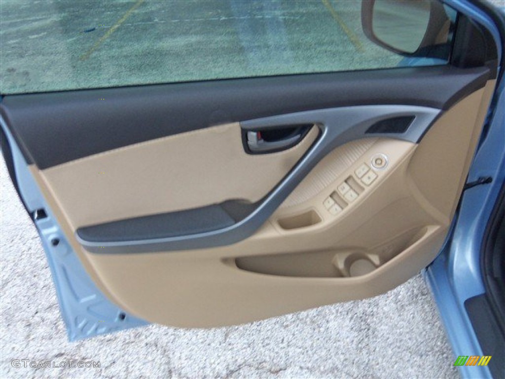 2013 Elantra GLS - Blue Sky Metallic / Beige photo #7