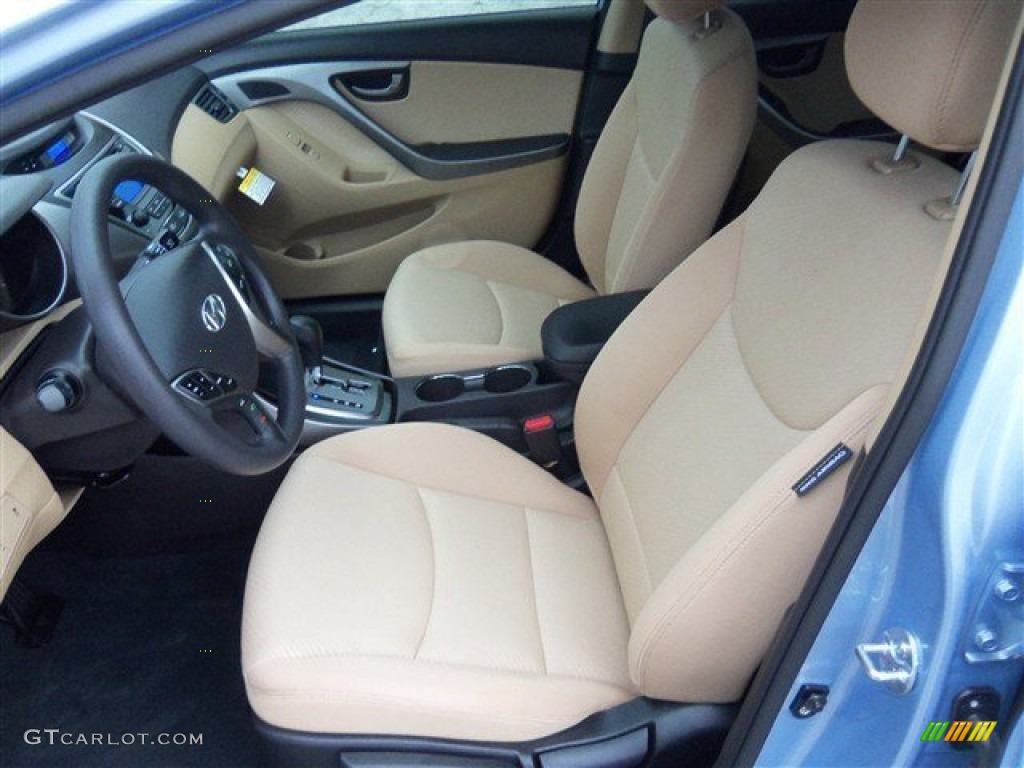 2013 Elantra GLS - Blue Sky Metallic / Beige photo #9
