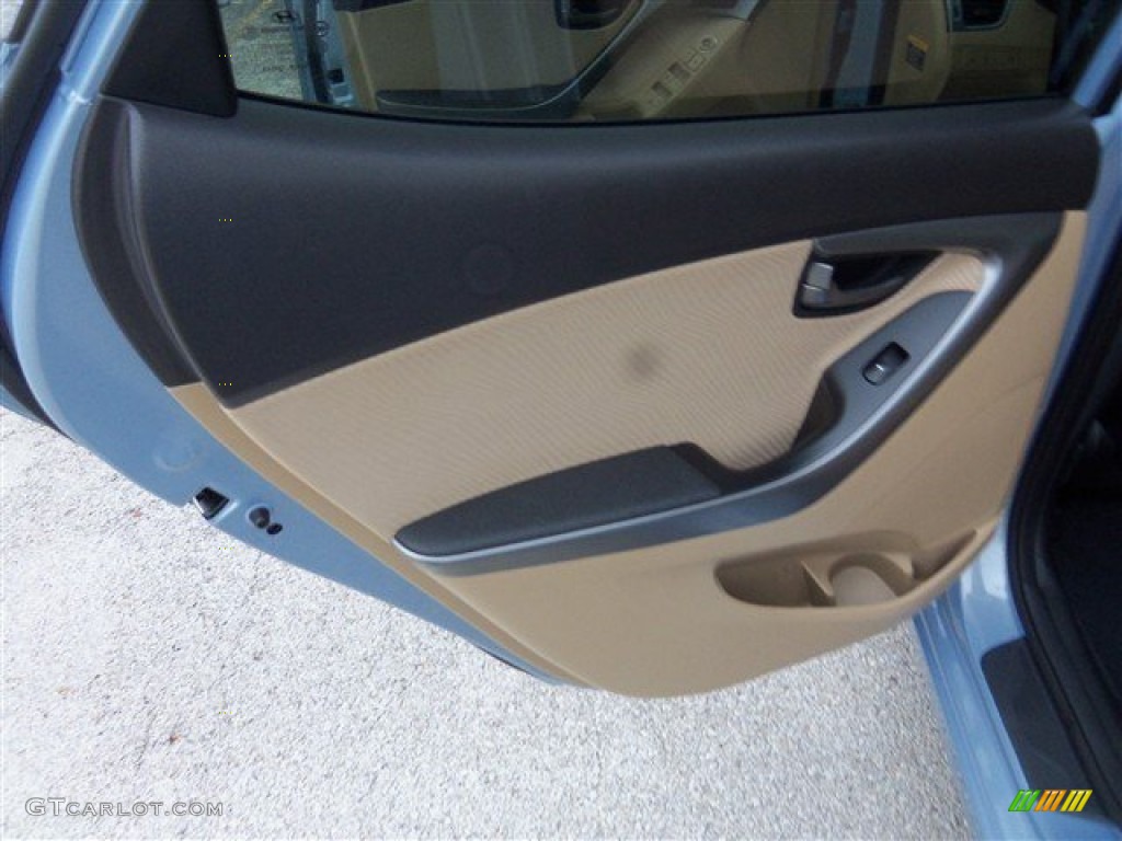2013 Elantra GLS - Blue Sky Metallic / Beige photo #10
