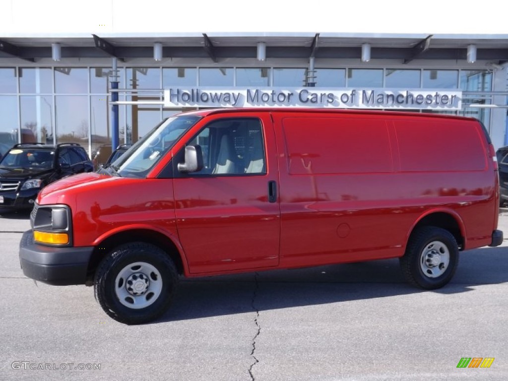 2008 Express 2500 Cargo Van - Victory Red / Medium Pewter photo #1