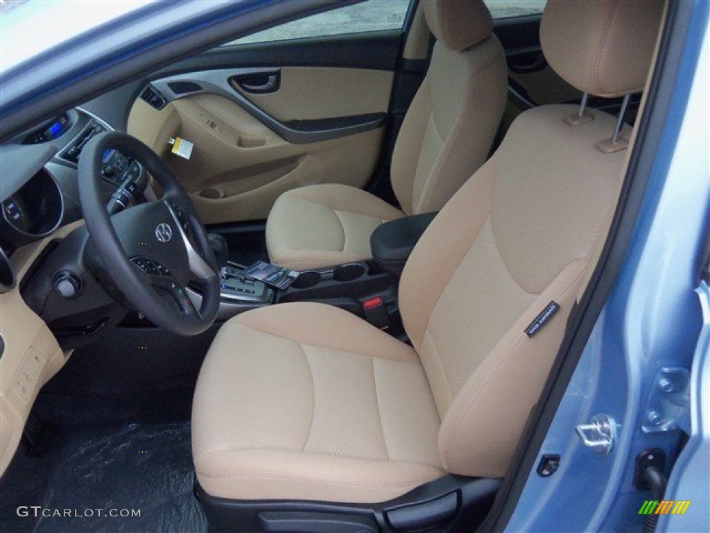 2013 Elantra GLS - Blue Sky Metallic / Beige photo #9
