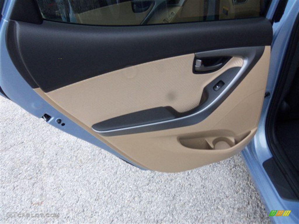 2013 Elantra GLS - Blue Sky Metallic / Beige photo #10