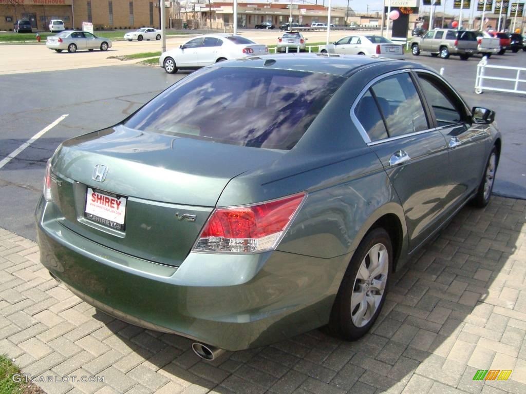 2008 Accord EX-L V6 Sedan - Mystic Green Metallic / Black photo #4