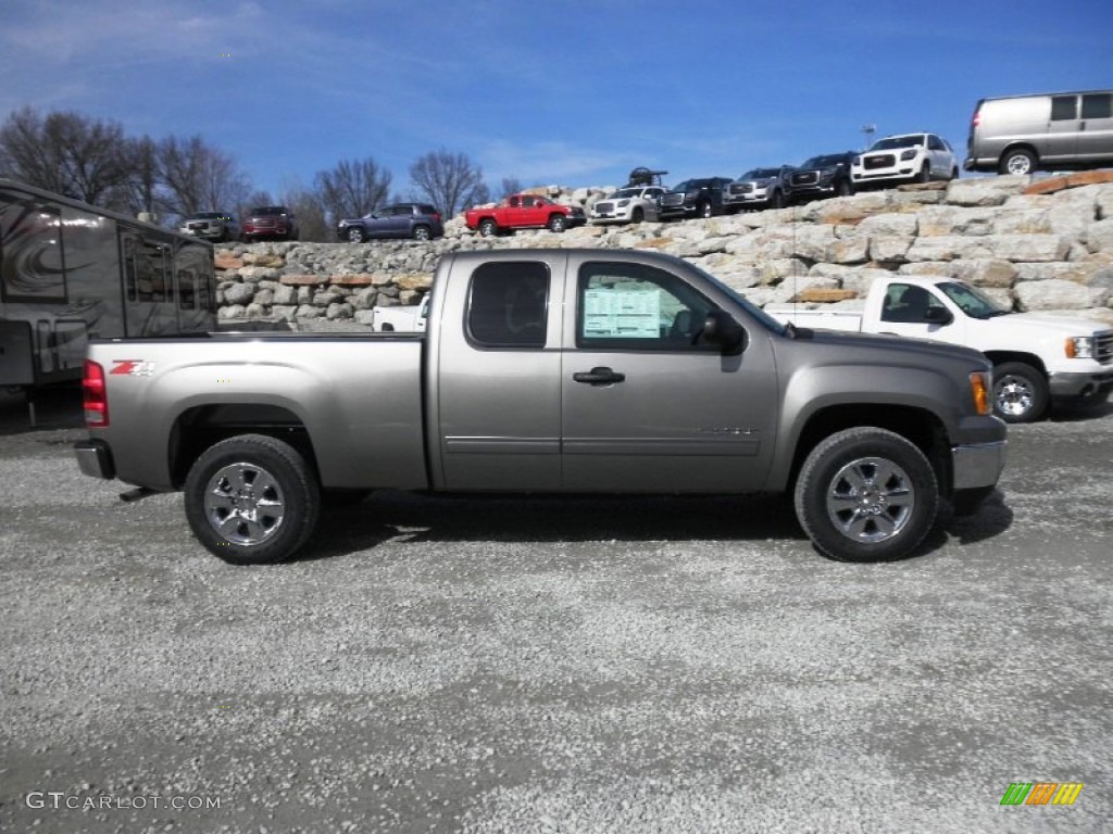 2013 Sierra 1500 SLE Extended Cab 4x4 - Steel Gray Metallic / Ebony photo #1