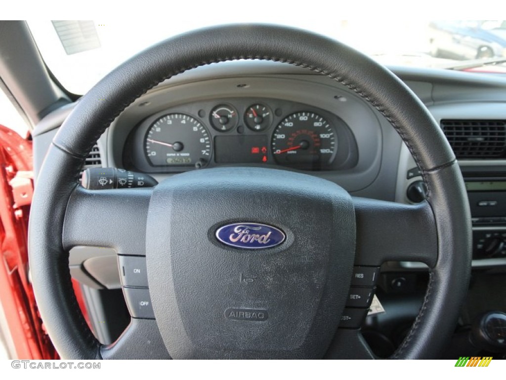 2010 Ford Ranger XLT SuperCab 4x4 Medium Dark Flint Steering Wheel Photo #78186097