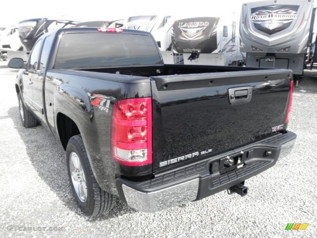 2013 Sierra 1500 SLE Extended Cab 4x4 - Deep Indigo Metallic / Ebony photo #18
