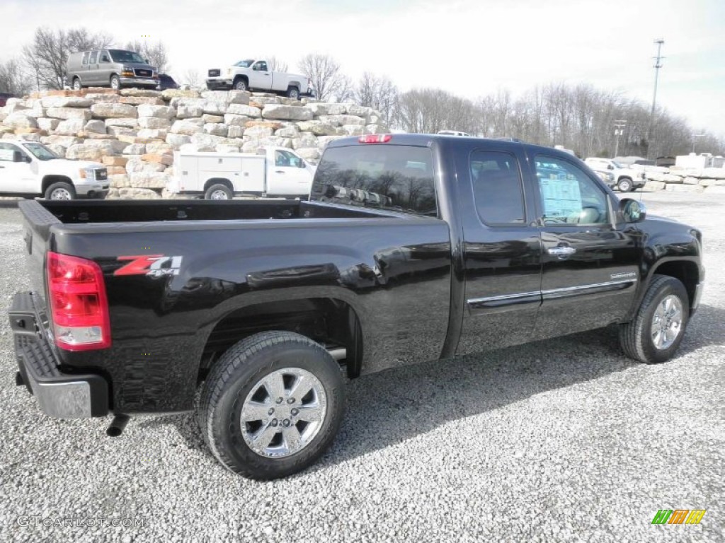 2013 Sierra 1500 SLE Extended Cab 4x4 - Deep Indigo Metallic / Ebony photo #25