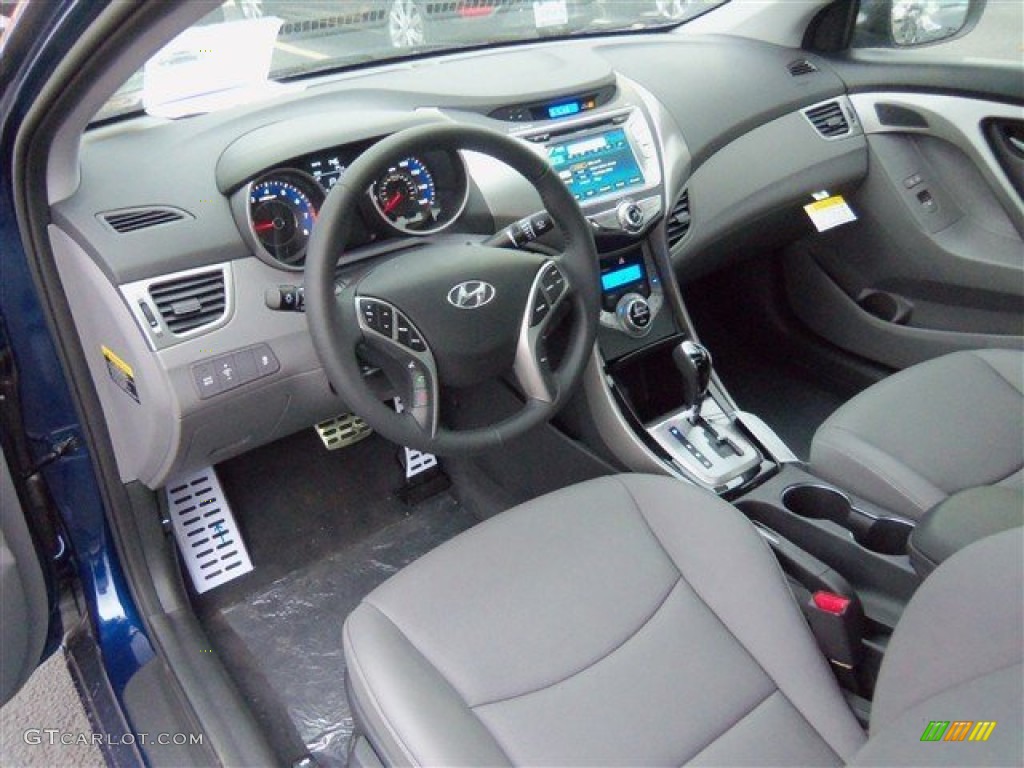 Gray Interior 2013 Hyundai Elantra Coupe SE Photo #78187562