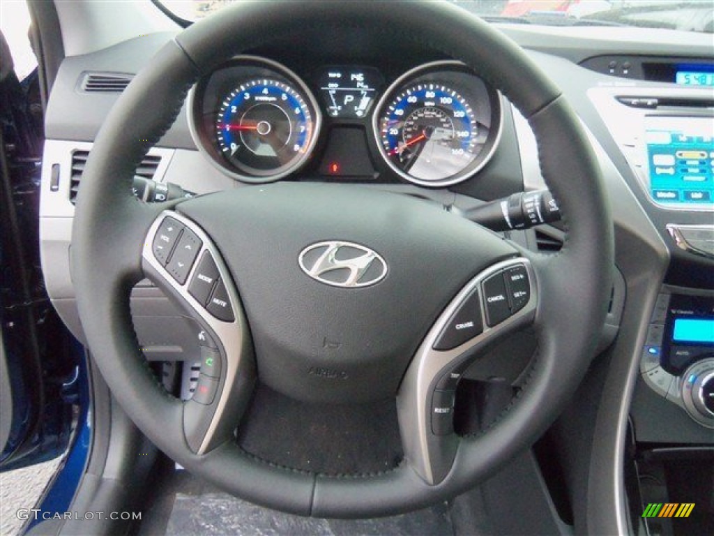 2013 Hyundai Elantra Coupe SE Gray Steering Wheel Photo #78187606