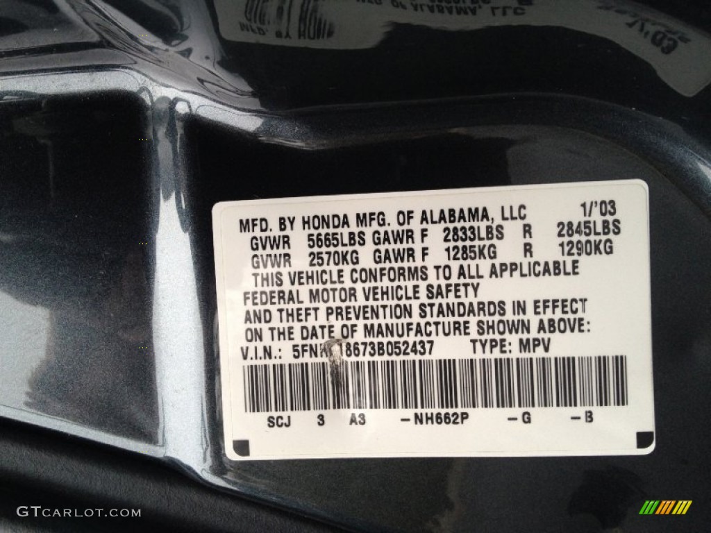 2003 Honda Odyssey EX Parts Photos