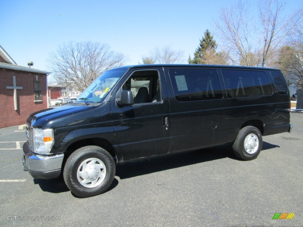 Black 2008 Ford E Series Van E350 Super Duty XLT 15 Passenger Exterior Photo #78187986