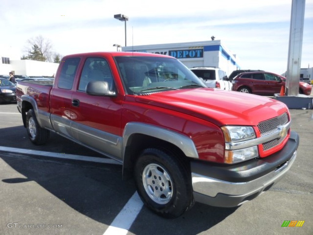 2003 Silverado 1500 LS Extended Cab 4x4 - Victory Red / Dark Charcoal photo #1