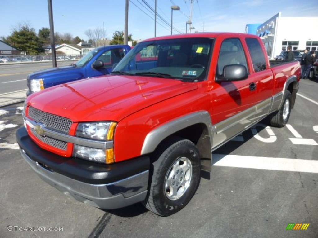 Victory Red 2003 Chevrolet Silverado 1500 LS Extended Cab 4x4 Exterior Photo #78188454