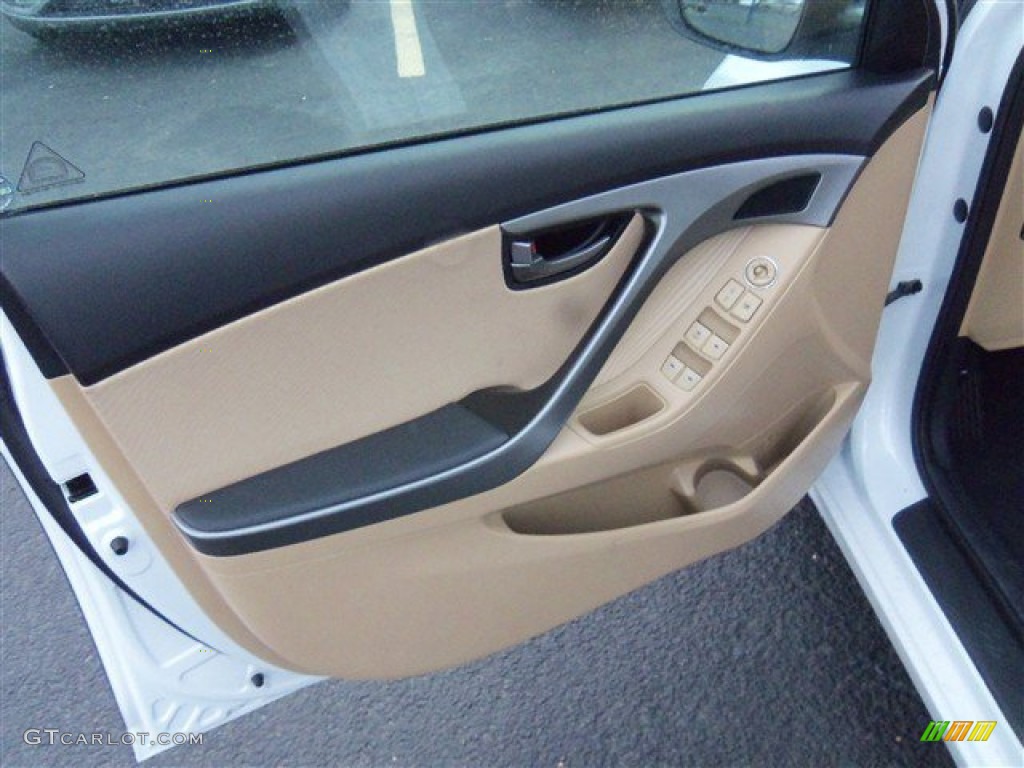 2013 Elantra GLS - Shimmering White / Beige photo #7