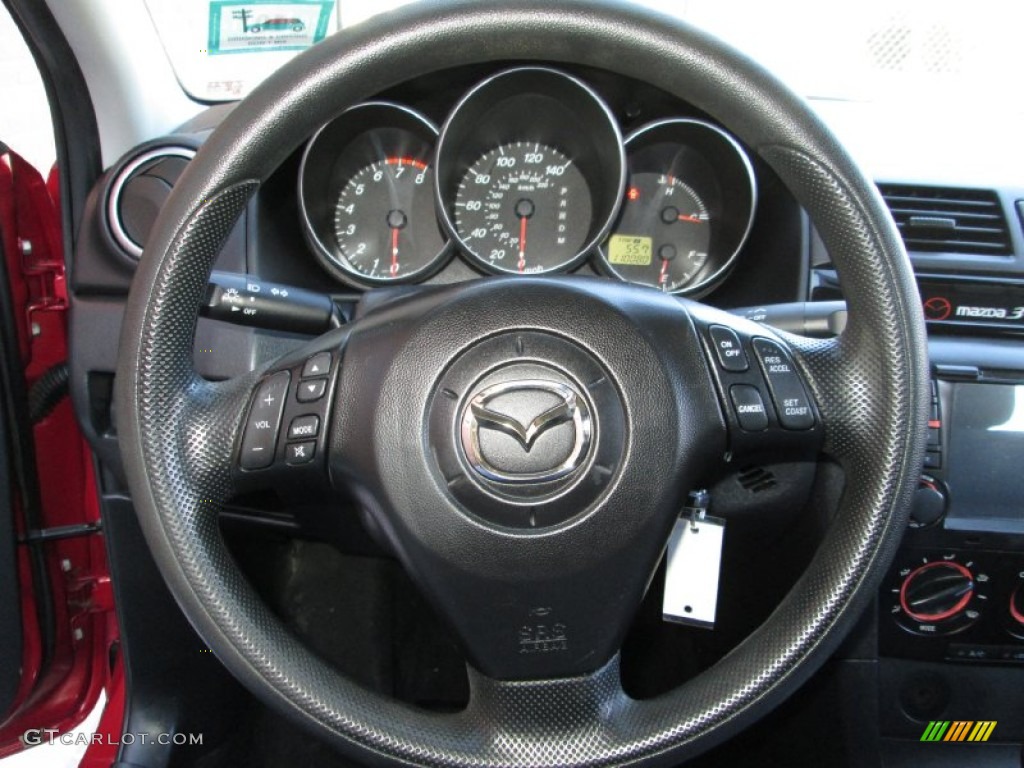 2005 Mazda MAZDA3 i Sedan Black Steering Wheel Photo #78189057