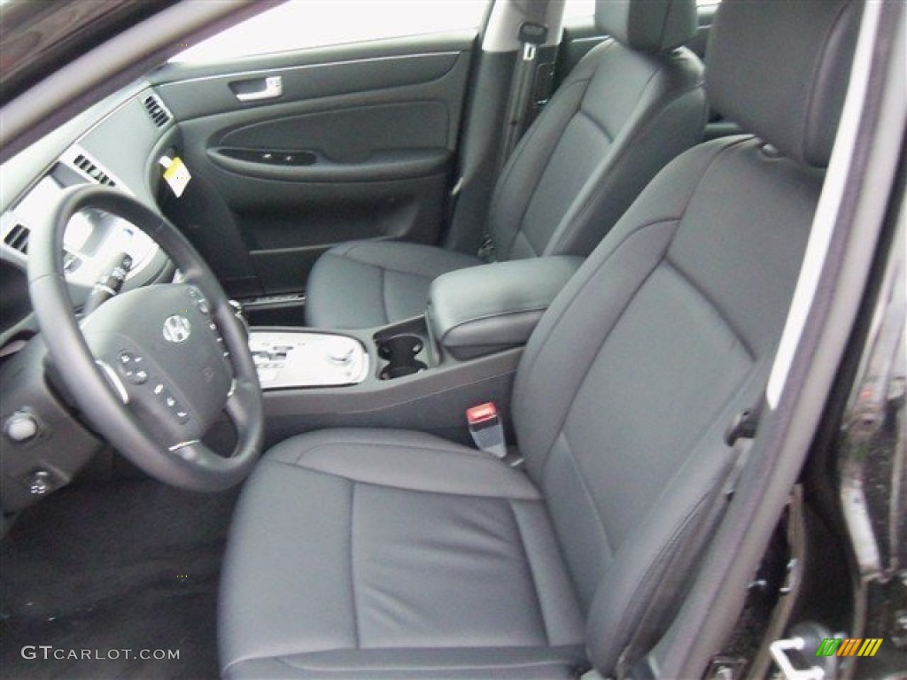 Jet Black Interior 2013 Hyundai Genesis 3.8 Sedan Photo #78189295