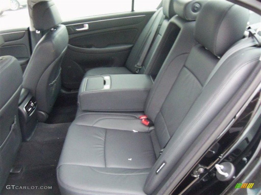 Jet Black Interior 2013 Hyundai Genesis 3.8 Sedan Photo #78189330