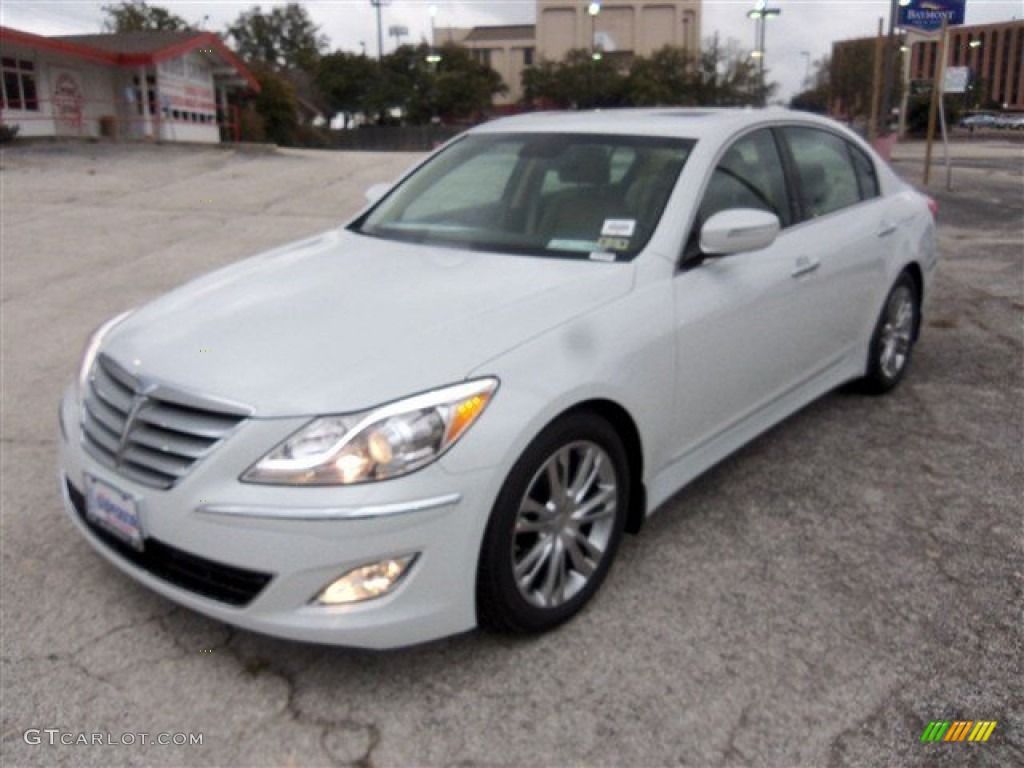 White Satin Pearl 2013 Hyundai Genesis 3.8 Sedan Exterior Photo #78189457