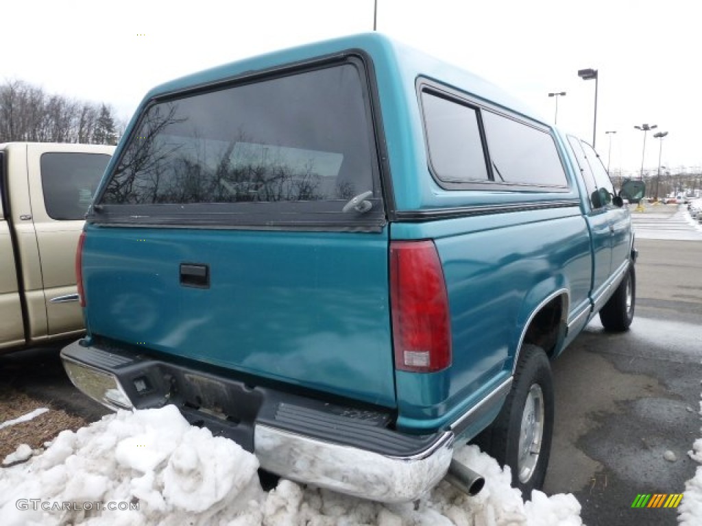 1994 Sierra 1500 SLE Extended Cab 4x4 - Bright Teal Metallic / Beige photo #2